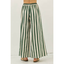 Load image into Gallery viewer, STRIPE WIDE-LEG PANTS WITH ELASTIC WAISTBAND: VINTAGE RED / L