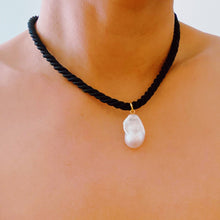 Load image into Gallery viewer, Satin Rope & Pearl Necklace