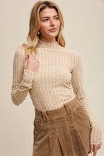 Load image into Gallery viewer, Semi Sheer Textured Lace Long-Sleeve Layering Top LT1424: Black / XL