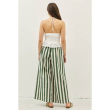 Load image into Gallery viewer, STRIPE WIDE-LEG PANTS WITH ELASTIC WAISTBAND: VINTAGE RED / L
