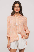 Load image into Gallery viewer, Orange Striped Button Down
