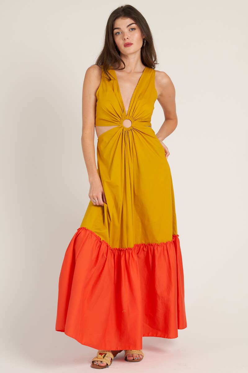 Color Block Maxi Dress