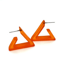 Load image into Gallery viewer, Triangle Hoops: Orange

