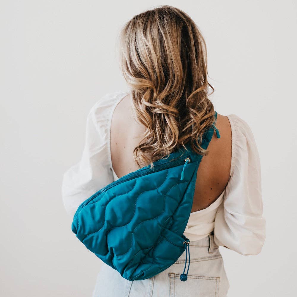 Puffer Sling Bag : Teal