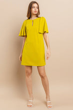 Load image into Gallery viewer, Plus_Solid Front Hole Ruffle Sleeve Mini Dress / PDU52260SA: TANGERINE / 1XL-2XL-3XL (3-2-1)
