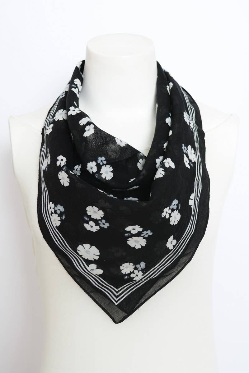 Floral Lightweight Bandana - Online Sales Favorite 🖥️: Black