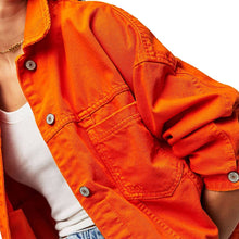 Load image into Gallery viewer, Orange Denim Jacket
