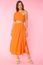 Load image into Gallery viewer, Orange One Shoulder Dress
