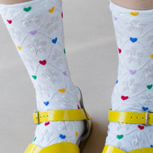 Load image into Gallery viewer, Polka Dot Hearts Socks
