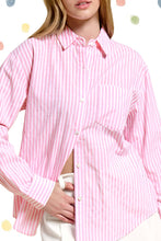 Load image into Gallery viewer, Pink Stripe Button Down
