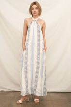 Load image into Gallery viewer, Embroidered Halter Neck Maxi Dress
