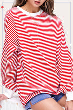 Load image into Gallery viewer, Oversized Striped Top: Red
