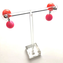 Load image into Gallery viewer, Neon Melon and Pink Moonglow Lollipop Drop Earrings
