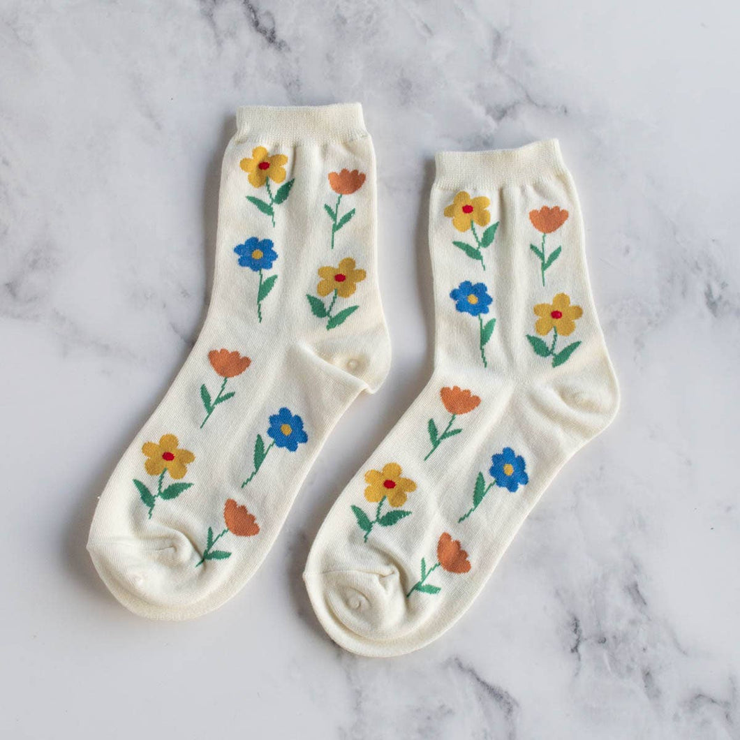 Spring Flowers Socks: 2 color options