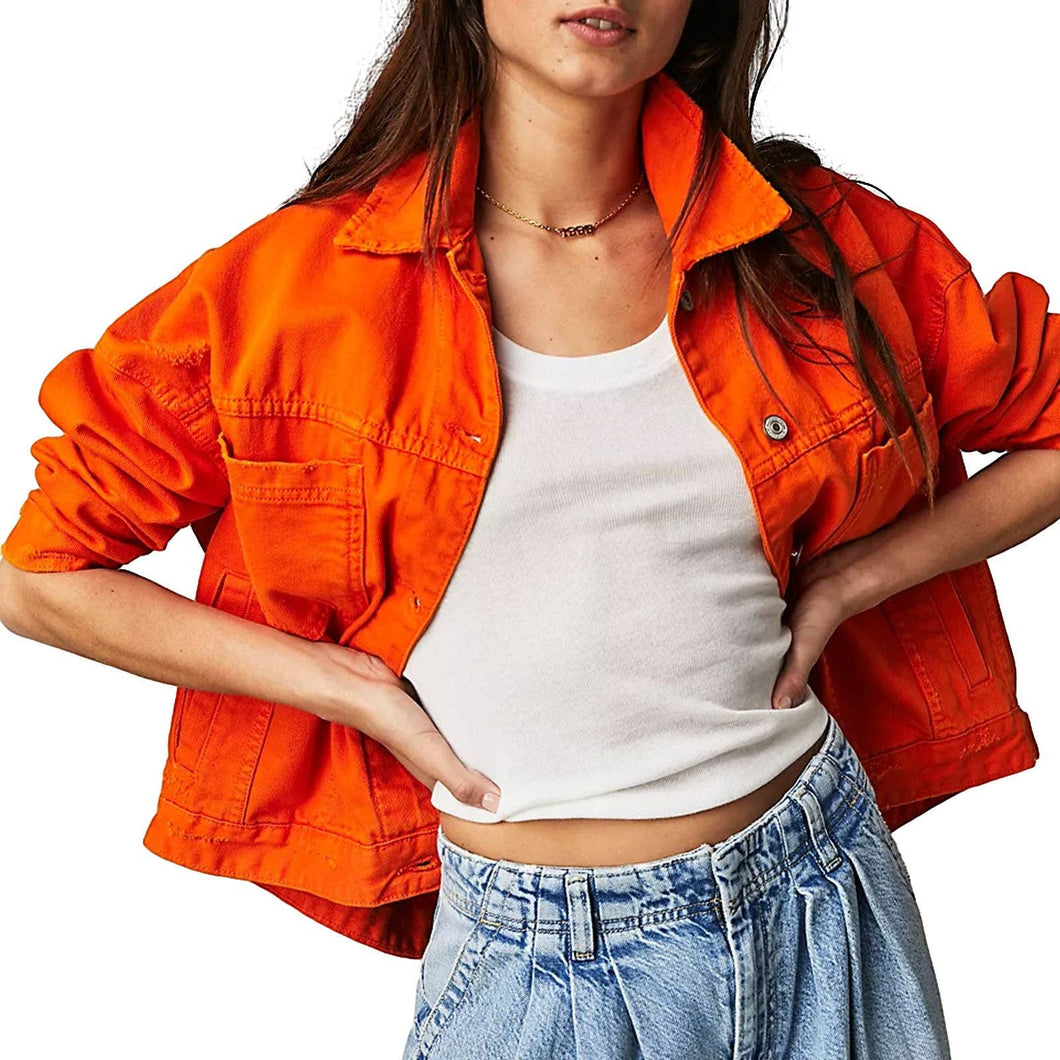 Orange Denim Jacket