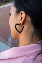 Load image into Gallery viewer, Black Heart Hoops
