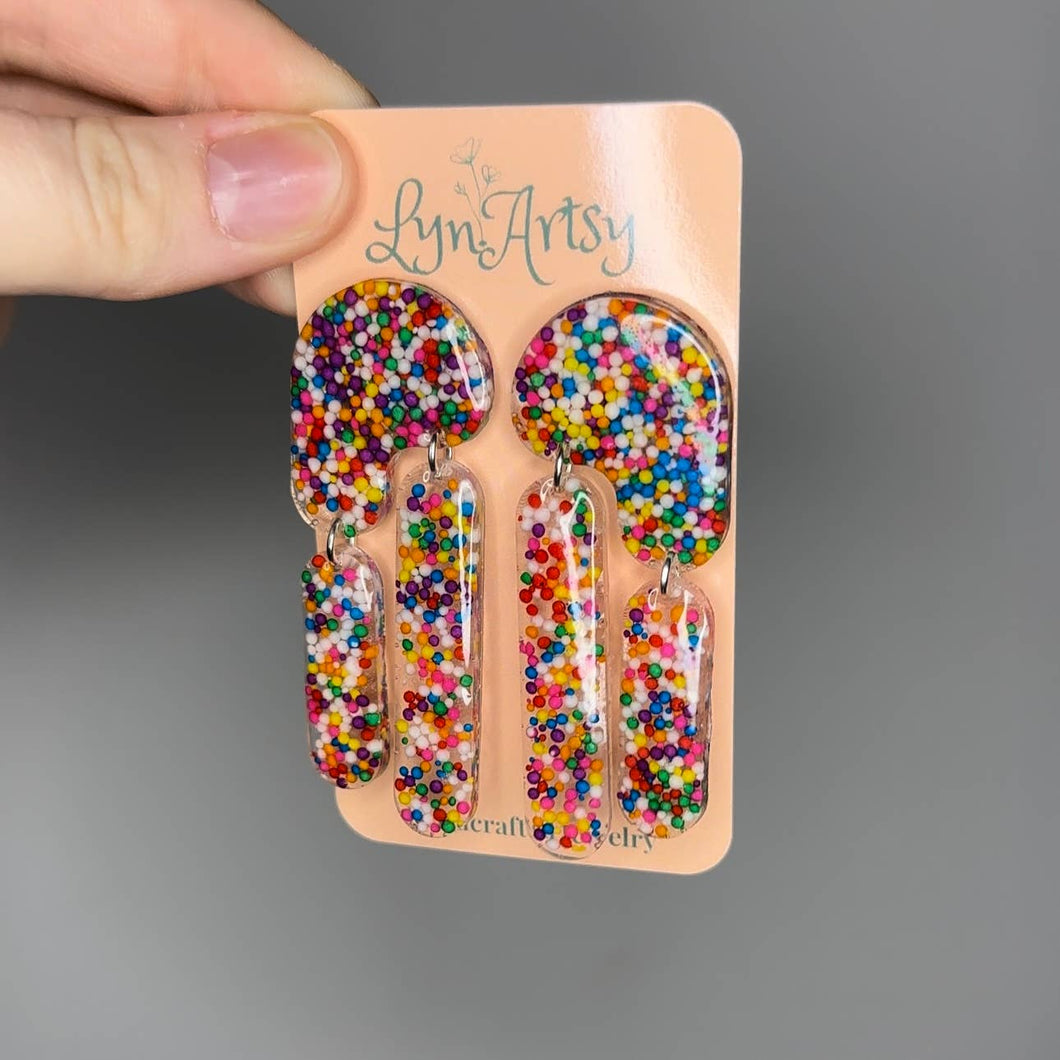 Sprinkle Resin  Earrings