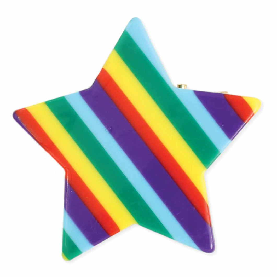 Rainbow Bright Star Hair Clip