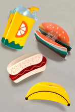 Load image into Gallery viewer, JUMBO LEMONADE BANANA HAMBURGER HAIR CLAW CLIPS | 40H843: HAMBURGER

