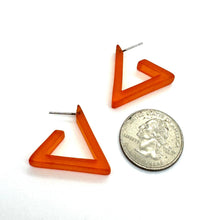 Load image into Gallery viewer, Triangle Hoops: Orange
