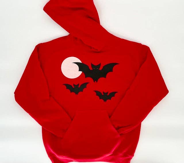 Bettie Bats Red Hoodie: Small