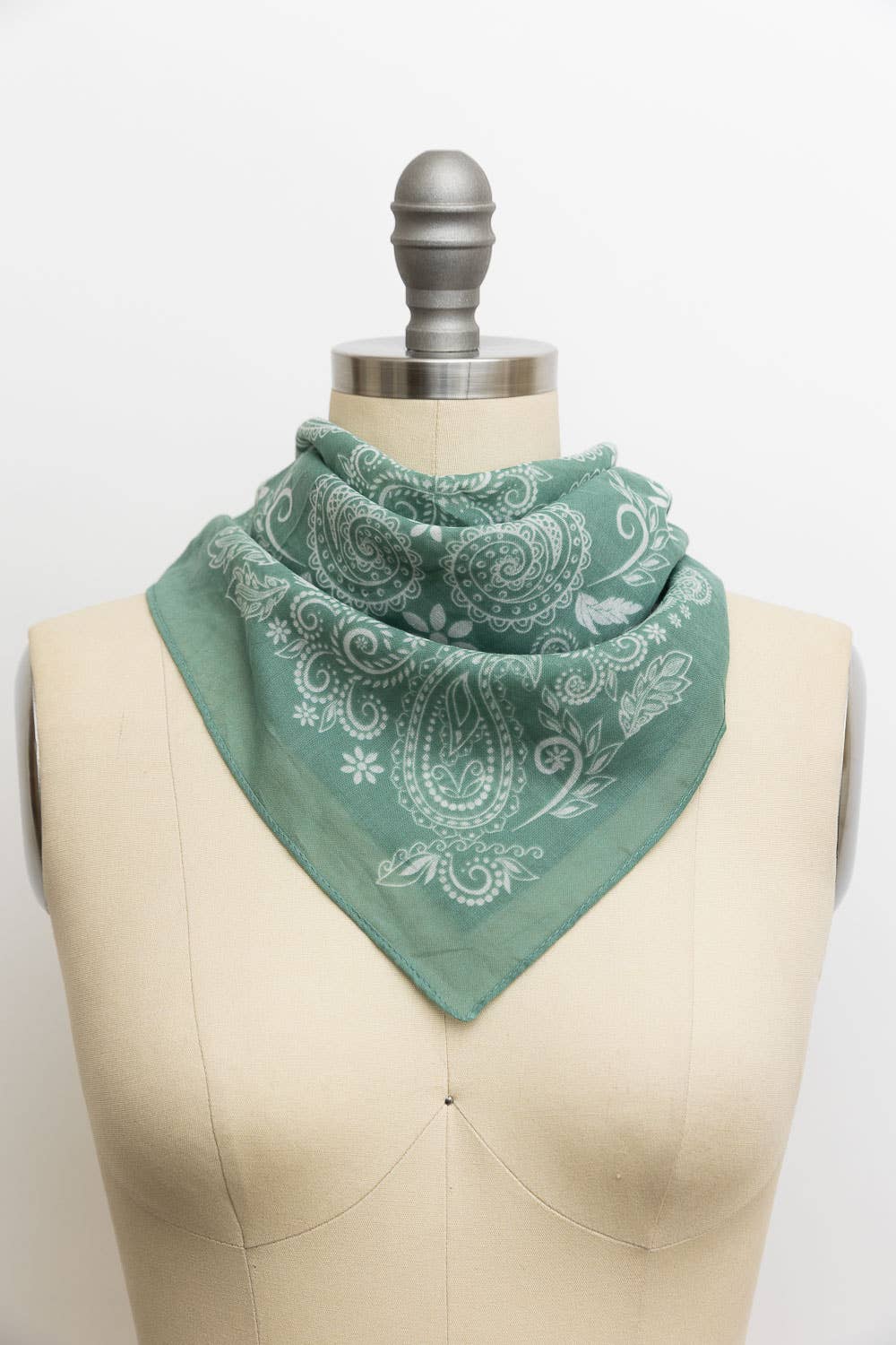 Paisley Bandana: Sage
