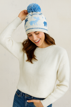 Load image into Gallery viewer, Reindeer Pom Pom Beanie
