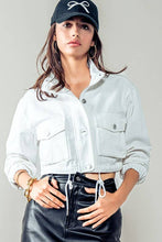 Load image into Gallery viewer, White Denim Crop Jacket
