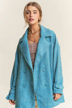 Load image into Gallery viewer, Blue Tweed Oversized Coat
