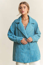 Load image into Gallery viewer, Blue Tweed Oversized Coat
