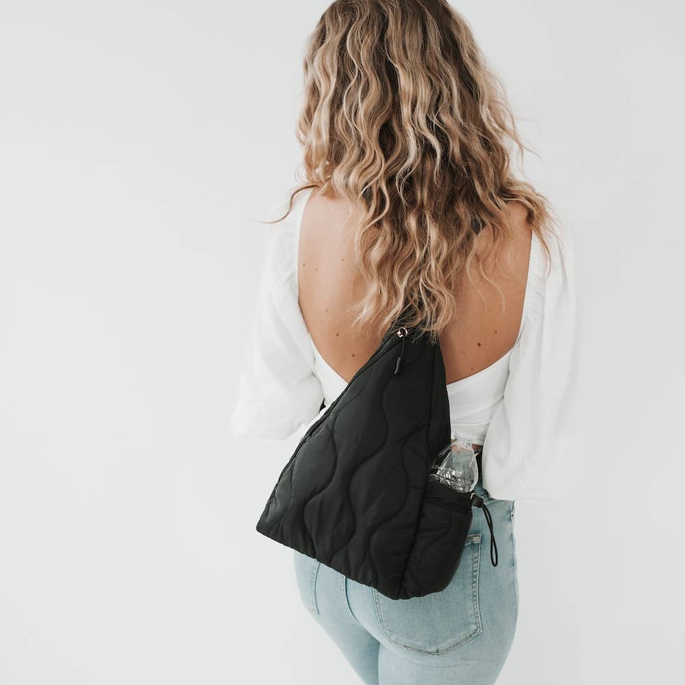 Puffer Sling Bag : Black