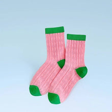 Load image into Gallery viewer, Rufia - Summer Colorful Mesh Crew Socks: Pink / One Size
