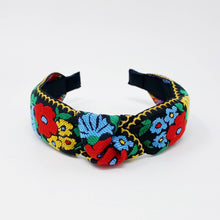 Load image into Gallery viewer, Red Floral Topknot Headband

