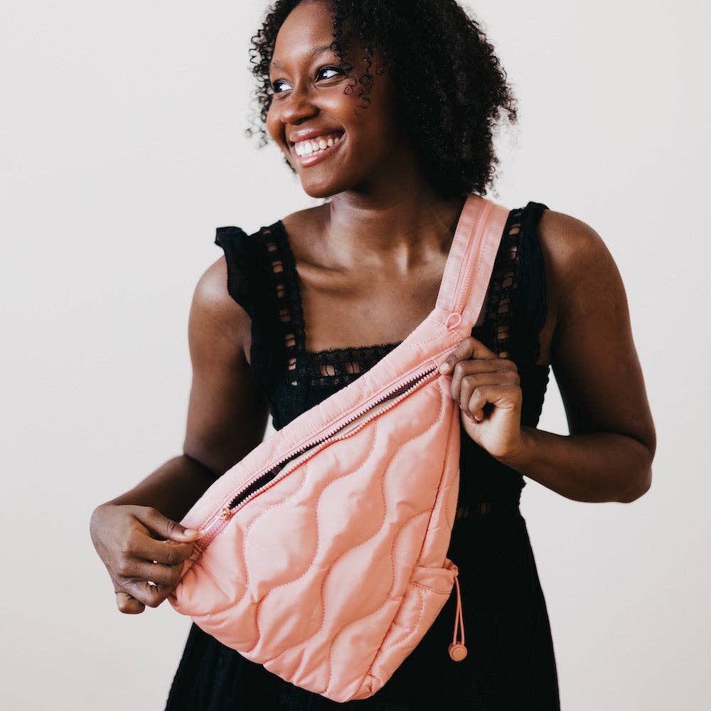 Puffer Sling Bag: Pink