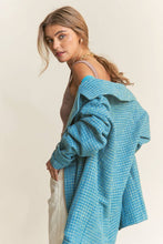 Load image into Gallery viewer, Blue Tweed Oversized Coat
