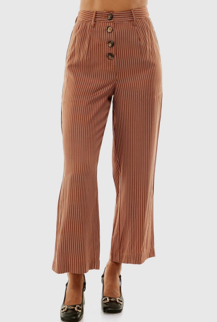 Brown Pinstriped Pants