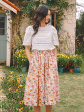 Load image into Gallery viewer, Pastel Pink Floral Midi Skirt
