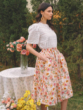 Load image into Gallery viewer, Pastel Pink Floral Midi Skirt
