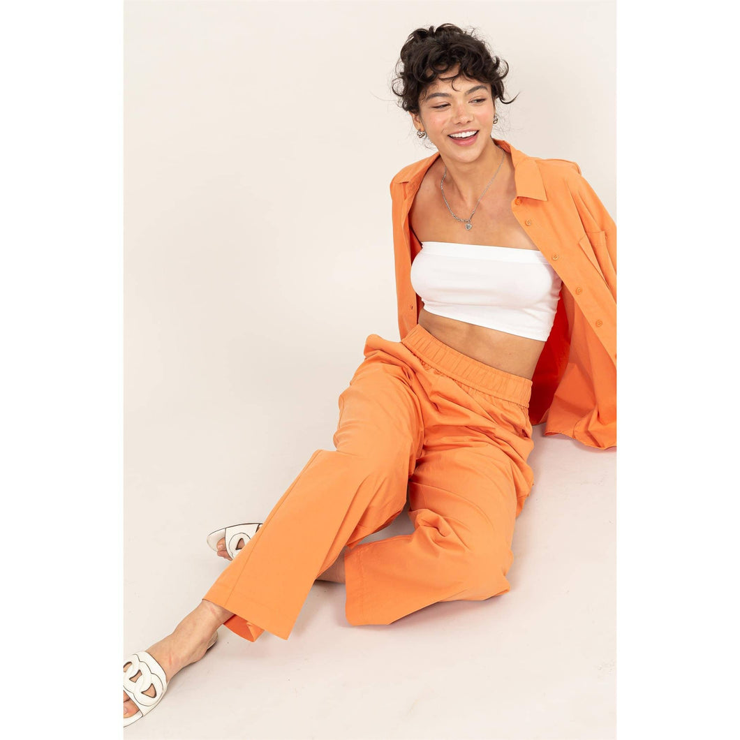 Poplin High Waist Pants