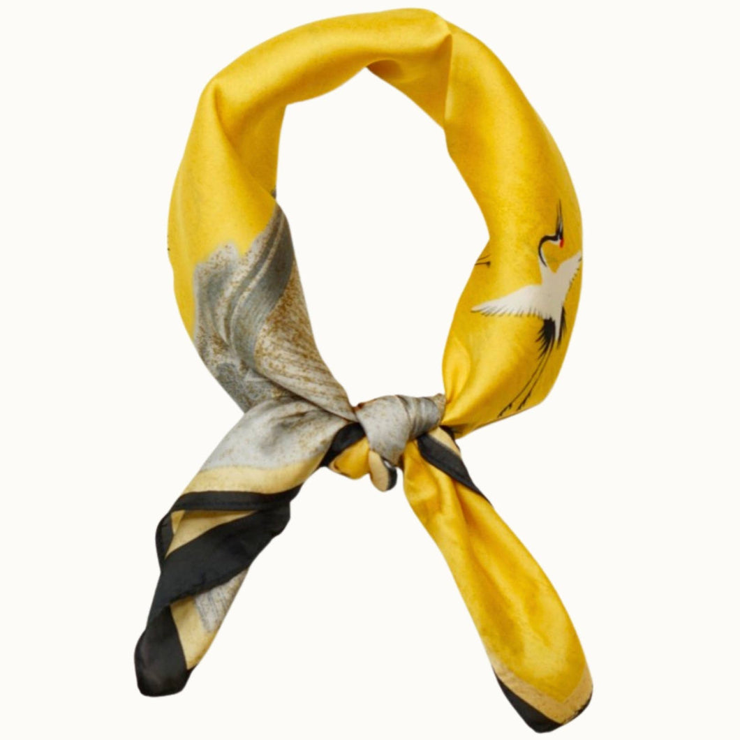 Yellow Crane Silky Bandana