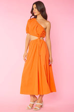 Load image into Gallery viewer, Orange One Shoulder Dress
