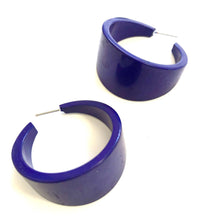 Load image into Gallery viewer, Navy Blue Lucite xl Hoops
