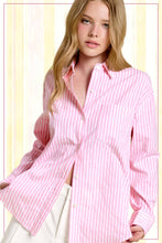 Load image into Gallery viewer, Pink Stripe Button Down
