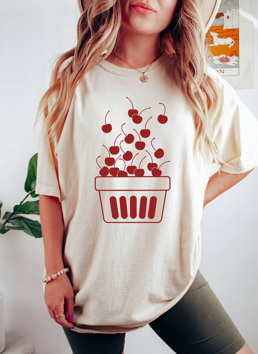 Cherries In A Basket T-Shirt: White / L