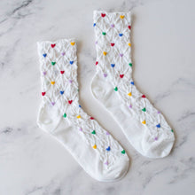 Load image into Gallery viewer, Polka Dot Hearts Socks
