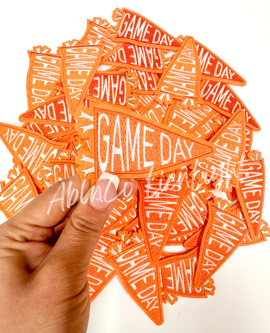 Trucker hat patches 3” orange game day flag patch iron on