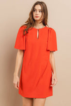 Load image into Gallery viewer, Plus_Solid Front Hole Ruffle Sleeve Mini Dress / PDU52260SA: TANGERINE / 1XL-2XL-3XL (3-2-1)
