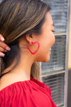 Load image into Gallery viewer, Red Heart Hoops
