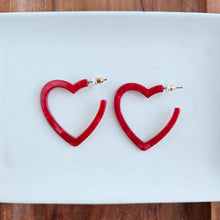 Load image into Gallery viewer, Red Heart Hoops
