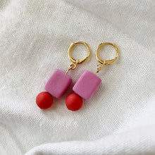 Load image into Gallery viewer, Shay Clay Earrings: Pink/Red
